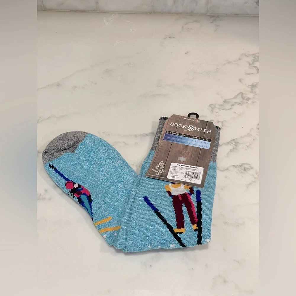 Socksmith Outland USA Recycled Cotton Ski Socks- New with Tags‎ Size L/XL